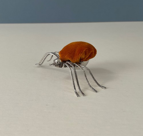 Antique solid silver spider - solid,