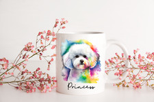 FREE POST BICHON FRISE WHITE MUG, BICHON FRISE MUG, DOG MUG, CUTE BICHON FRISE