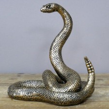 Gold Snake Ornament Home Decor Serpent Statue Modern Luxe Shelf Display Piece