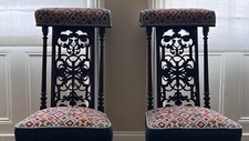A pair of 19th Century ecclesiastical prie-dieu chairs, can be split