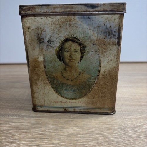 Vintage tea caddy tin - , 1953