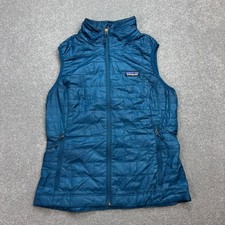 Patagonia Jacket Womens Small Blue Nano Puff Primaloft Vest Gilet Coat Lady