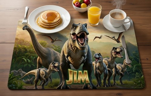 Personalised placemat jurassic - placemat,