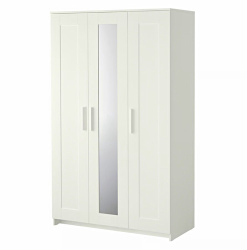White door mirrored - white,