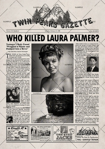 Twin peaks newspaper poster - twin,