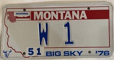 Vanity W1 W#1 license plate