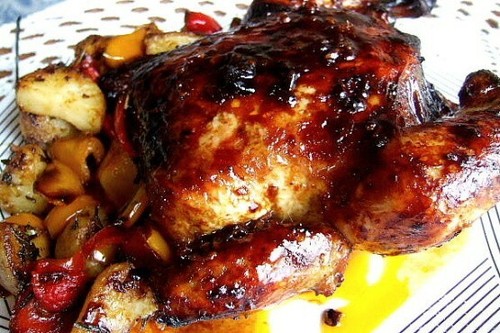 Rotisserie bbq chicken - bbq,
