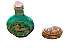 Vintage Chinese Enamel snuff bottle & MICHAELA FREY pill box .