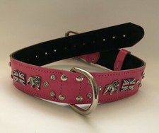 REAL LEATHER ENGLISH/BRITISH BULLDOG COLLAR - 1" 1/2 WIDE 