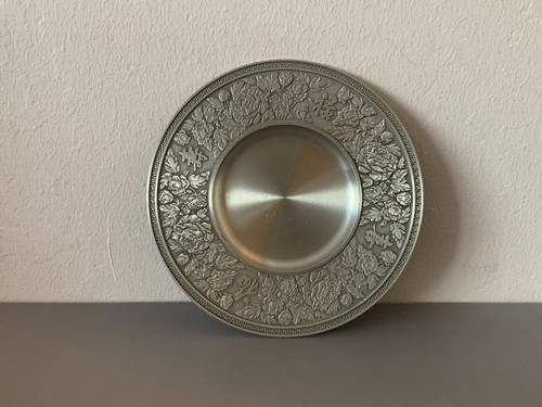 Vintage pewter decorated