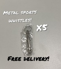 5x Metal Sports Whistles Loud