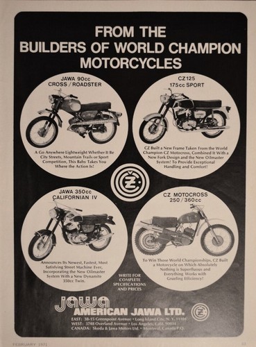 1971 jawa motorcycle print - jawa,