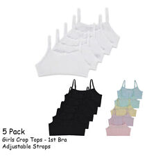 GIRLS PACK OF 5 CROP TOPS FIRST BRA SOFT COTTON UNDERWEAR AGE 6-16 GEORGE