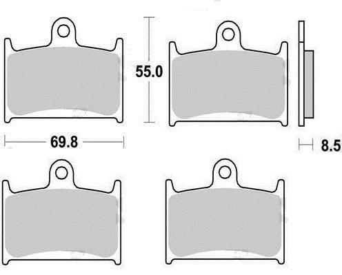 Set brake pads front left - set,