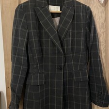 Ronit Zilkha London Grey Wool check jacket size 14