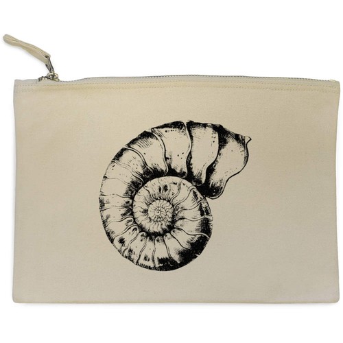Ammonite fossil canvas zip - 'ammonite,