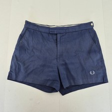 FRED PERRY Shorts 36 Blue Men's Vintage Adjustable Waist Sportswear Cotton Blend
