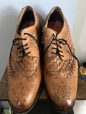 Mens Brown Leather Basket Weave Shoes UK 12 EU 46