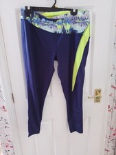 Avon Active Dark Blue & Multi Detail Sports Leggings Size 16-18