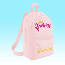 Personalised Princess Backpack - Childrens Kids Bag School Nursery Rucksack Name