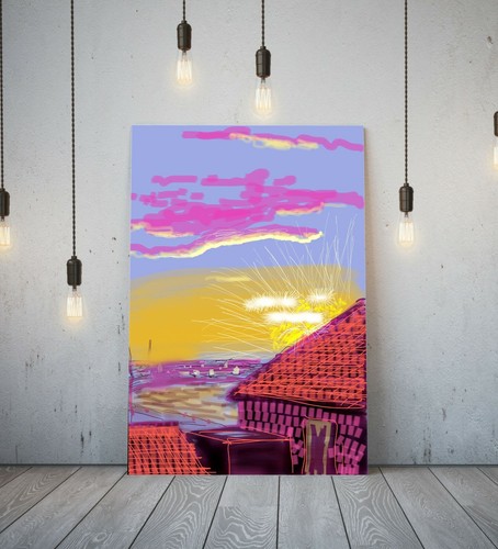 Hockney style framed - 9-,