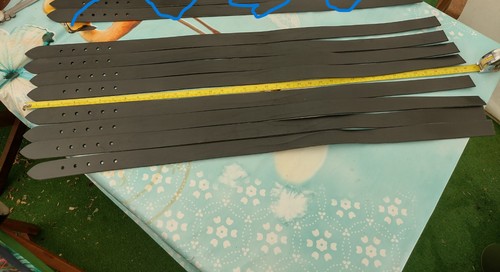 Black leather belt blanks