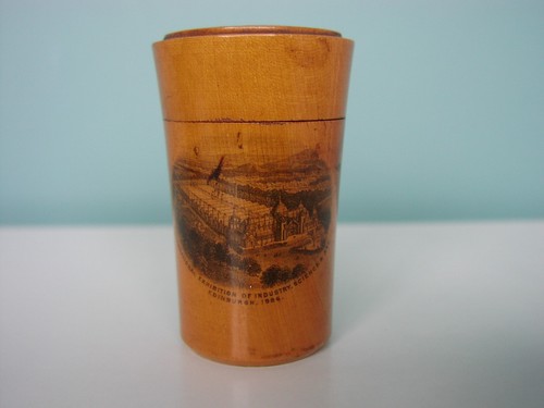 Antique mauchline ware glass - antique,