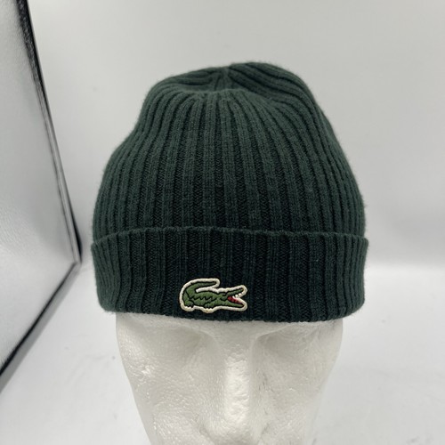 Lacoste wool rib knit beanie - lacoste,