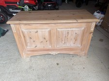 Large Wooden Pine Trunk Chest