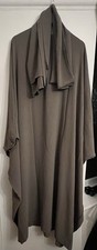 Plain Abaya with Hijab Comfortable Fit, All-Season Wear SMALL GREEN KHAKI NEW