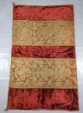 Antique 19C French Metallic Brocade Velvet Altar Frontal 148x95cms