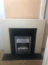 Solid Electric Fire with Cream surround WORKS PERFECT