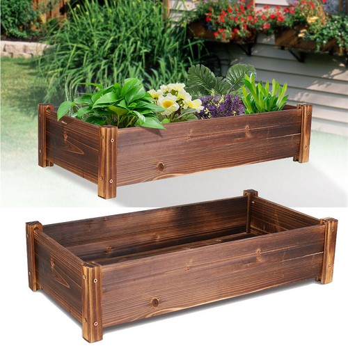 Large wooden garden flower box - large,
