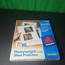 Avery Heavyweight Non-Glare Sheet Protectors, 8.5" x 11" Acid-Free 50 Pack. D