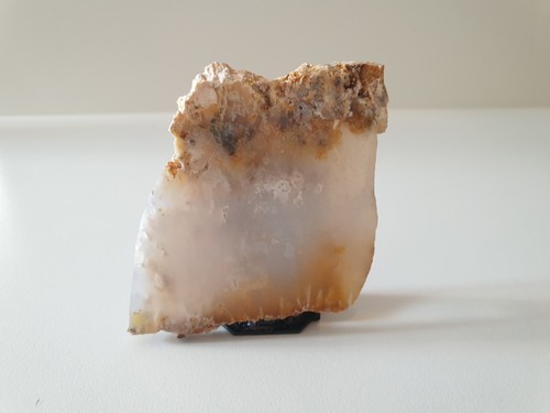 White plume agate quartz - plume, slab