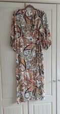 Papaya Paisley Mock Wrap Midi