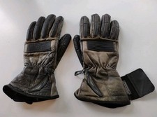 Schoeller Leather Keprotec Motorbike Gloves Large Gauntlet Great Vintage Patina