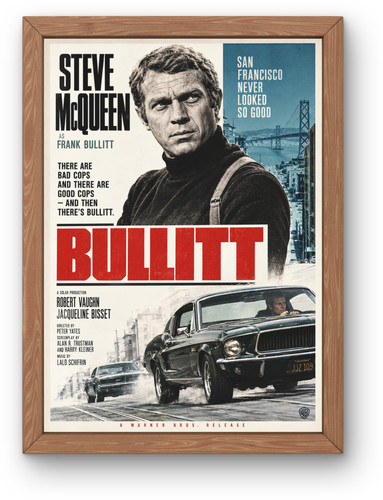 Bullitt movie poster - movie, steve