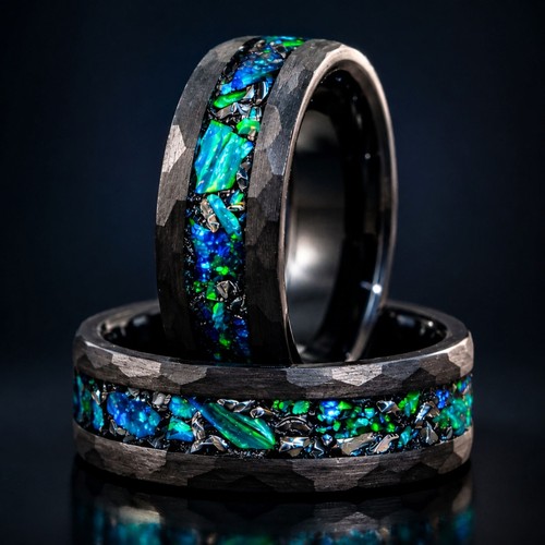 Black hammered tungsten - black,