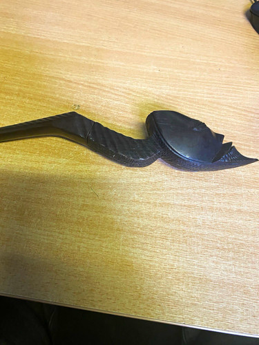 African carved wooden smoking - wooden,
