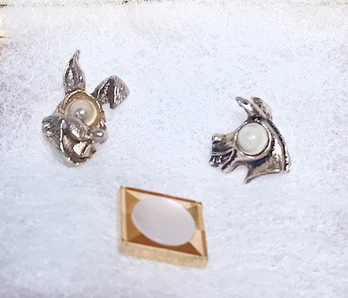 Vintage tie pins with - with, rabbit