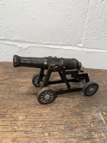 Old cast iron model cannon - old,