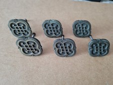 6 x old Vintage brass drawer/cupboard handles 