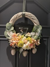 Hand made Easter Floral Egg Wreath Pastel Eggs Spring Easter Wreath 31cm/12”