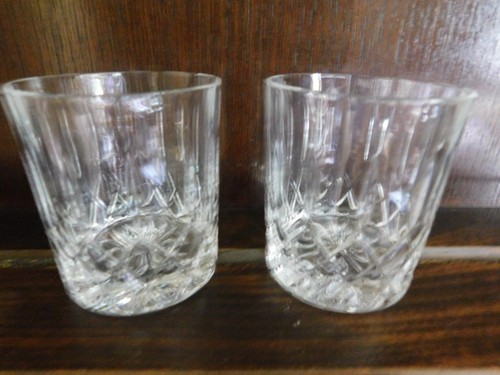 Pair cut glass whiskey - glass,