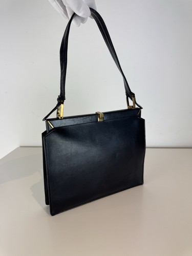 Delman black leather framed