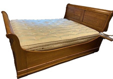 Solid Oak Chest of draw and double Sleigh bed with mattress