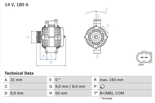 Bosch car alternator - car, fits