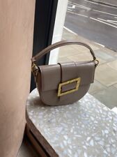 Kassandre Paris Half Moon Beige Leather Crossbody Handbag