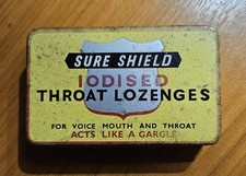 Vintage Sure Shield Iodised Throat Lozenges Tin (Empty)